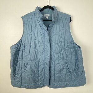 Croft & Barrow Muted Blue Quilted Puffer Vest Lightweight Gorpcore CabinCore 3X